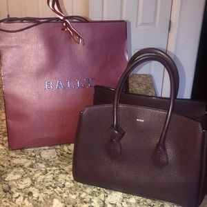 Cherry Bull Grained Bally’s Handbag